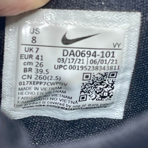 Nike Zoom Freak 3 Sneakers Mens Sz 8 White & Teal 7,0,9:K.5.7 - Picture 13 of 13